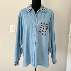 Vintage BellePointe Embroidery Denim Button Shirt